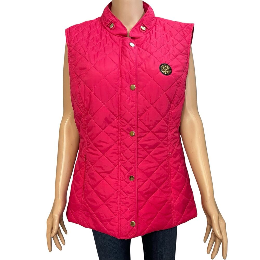 Noel Asmar Equestrian Womens Quilted Vest XL Zip Up Classic Countryside Chic